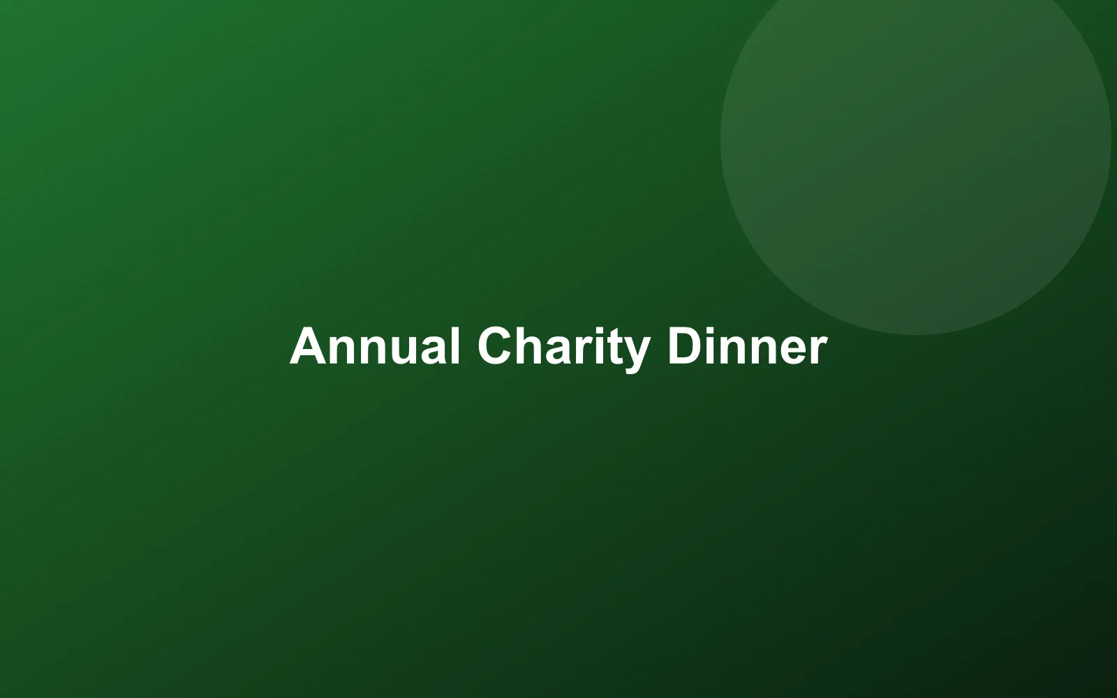 A table set for the charity dinner